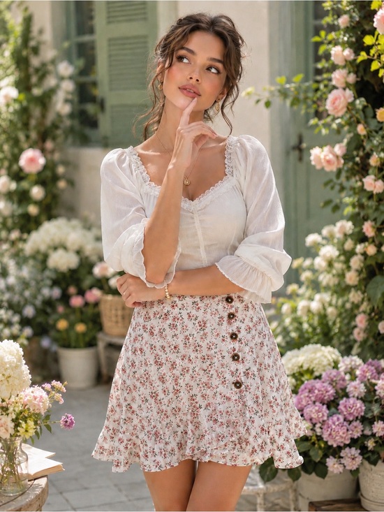 Hollister Dresses & Skirts - NEW | Hollister | Ultra High-Rise Floral Button-Front Mini Skirt - Size S